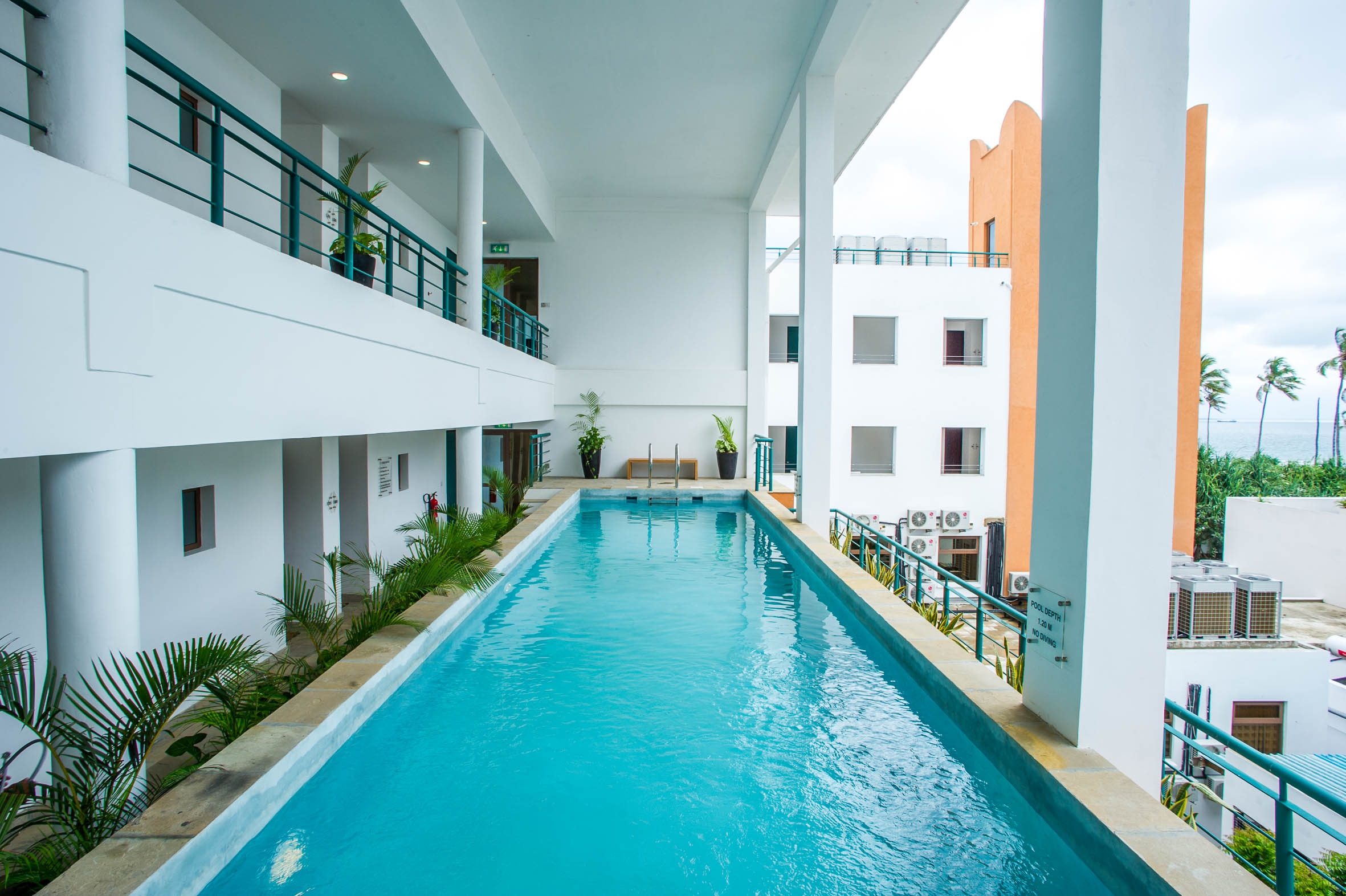 Elevated Lap Pool and Gym.